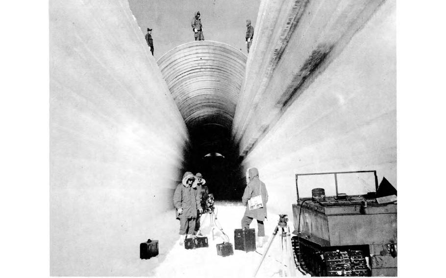 Camp Century trench construction in 1960. Camp Century was established in 1958, approximately 150 miles east of Thule, and was presented to the Danes as a scientific research site and a test area for construction work in arctic conditions. In reality, Camp Century was a major military installation, with almost two miles of covered trenches as well as laboratories, an underground railway track and a PM-2A portable nuclear reactor to supply power.