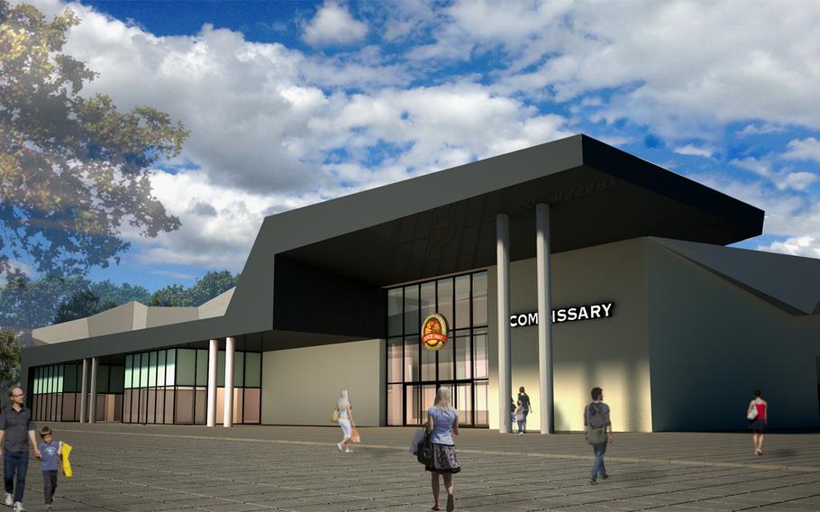 A rendering of the new commissary that is being built on Panzer Kaserne.