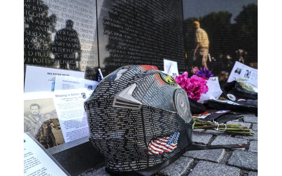 Memorial Day tributes at the Vietnam Veterans Memorial in Washington, D.C., Monday, May 30, 2022.