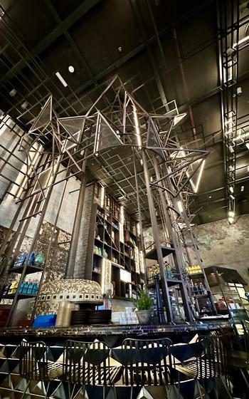 The restaurant Melenzane is in Manama's The Avenues mall, situated at Bahrain Bay. The design is reminiscent of something out of a "Mad Max" film.