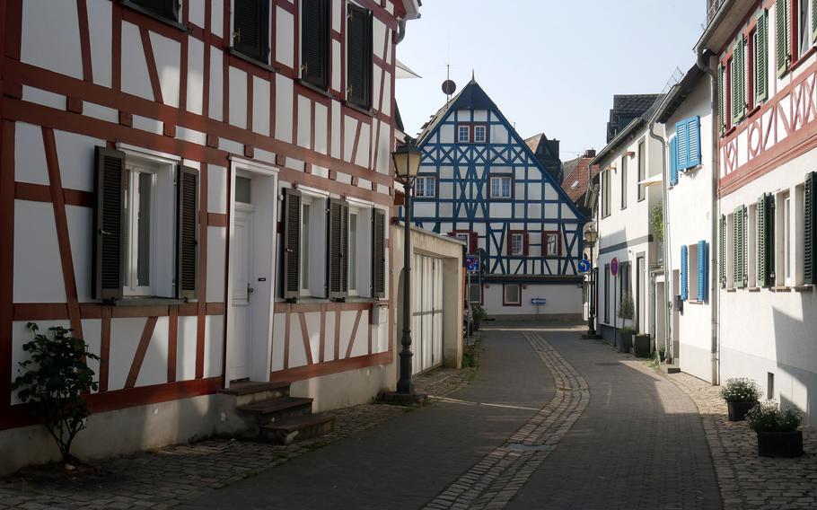 Half-timbered houses in Eltville, Germany.