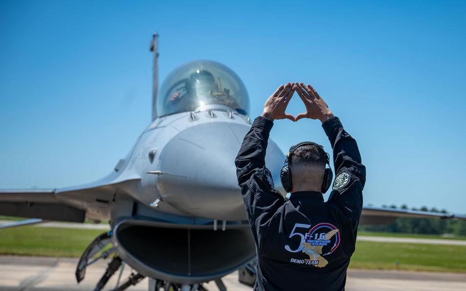 The F-16 Viper Demonstration Team performed at the Beyond the Horizon Air and Space Show at Maxwell Air Force Base, Ala., Saturday, April 6, 2024. 