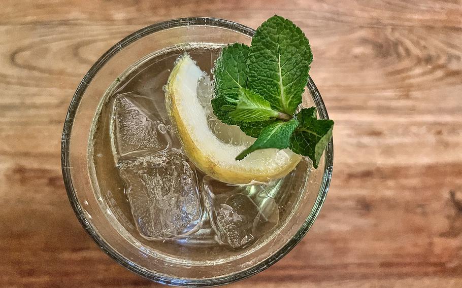 The elderflower spritzer at El Burro Restaurant and Bar in Mainz, Germany. The restaurant also features a menu of alcoholic and nonalcoholic cocktails, such as an Ipanema with lime, brown sugar and ginger ale.