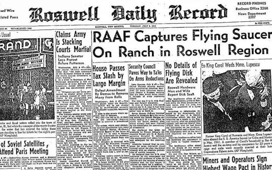 On July 8, 1947, a headline in the local paper in Roswell, New Mexico ignited 70 years of “flying saucer” sightings. 