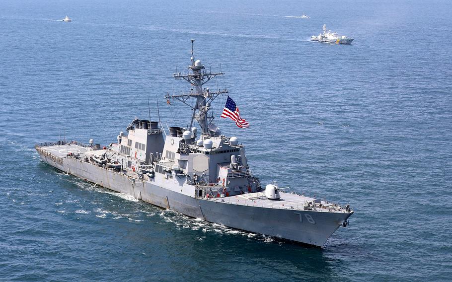 The USS Porter sails the Black Sea during the annual Sea Breeze exercise in July 2020. Sea Breeze 2021 begins June 28, with Russia threatening possible military repercussions. 