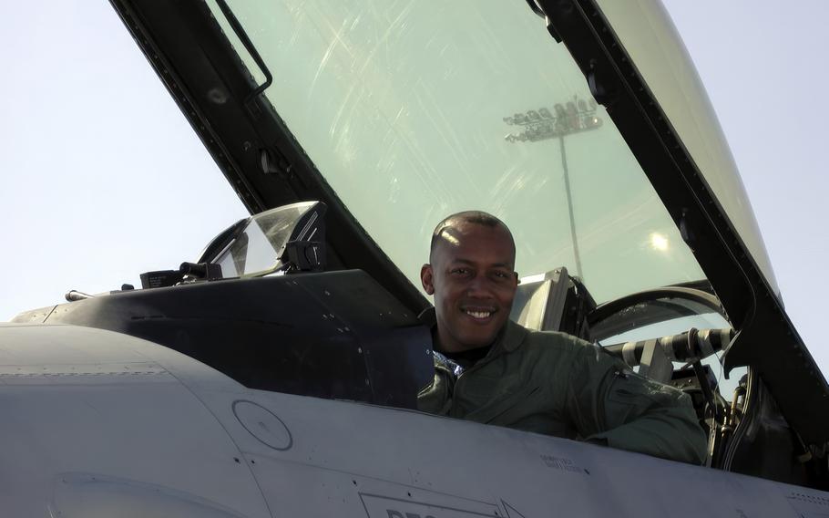 Col. CQ Brown, Jr., pilots an aircraft at Nellis Air Force Base, Nev., in 2006. Brown served as Weapons School Commandant from July 2005 to May 2007 at Nellis Air Force Base.