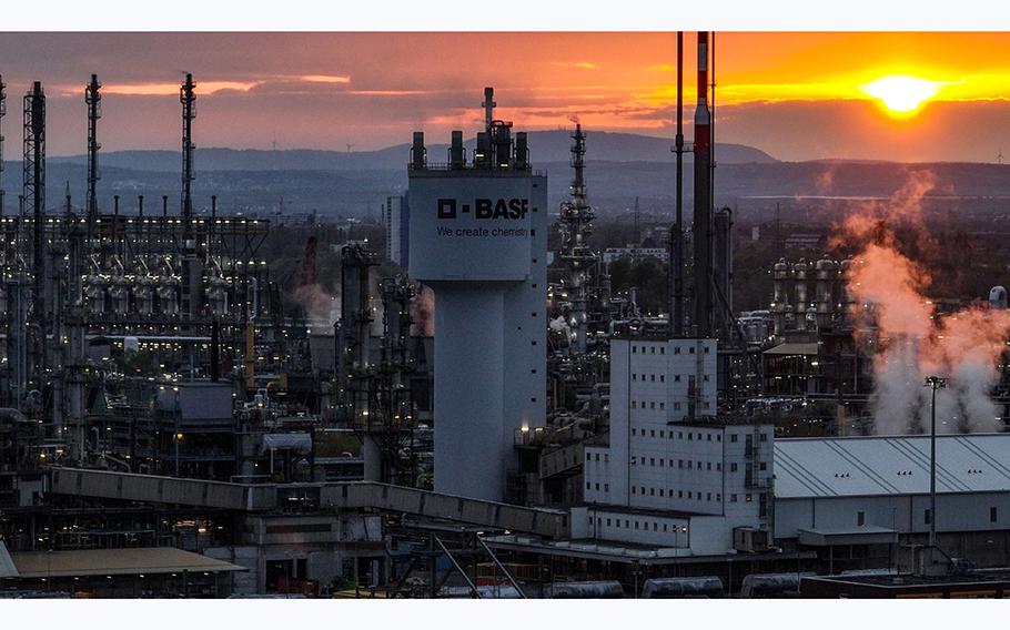 The BASF SE chemical plant in Ludwigshafen, Germany, on April 25, 2023. 