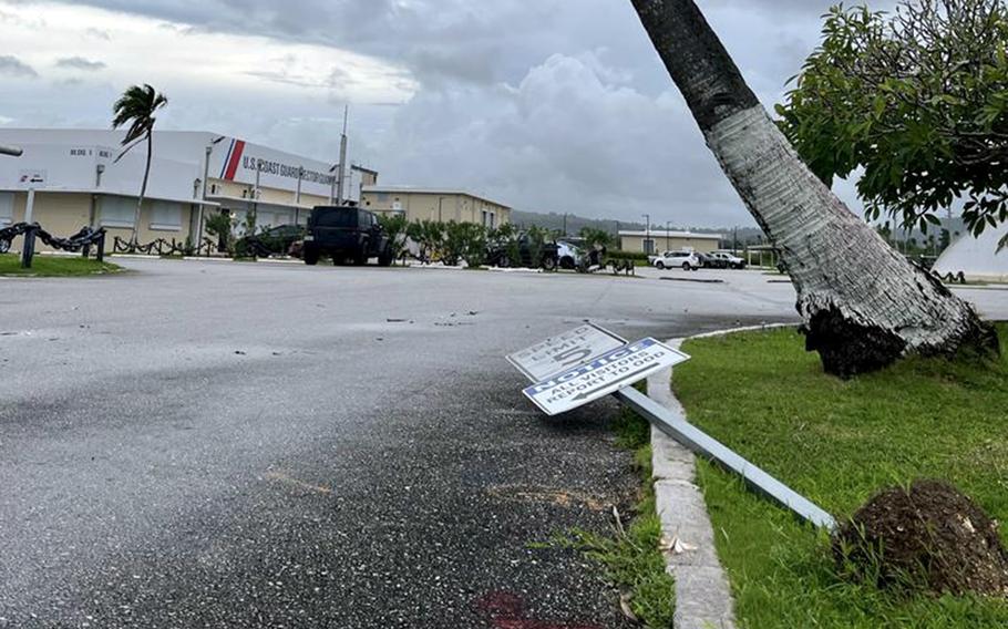 The U.S. Coast Guard resumes full operations in Guam following Typhoon Bolaven, Wednesday, Oct. 11, 2023, with little damage to facilities in Santa Rita. 