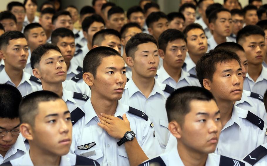 Japan Air Self-Defense Force cadets visit Marine Corps Air Station Iwakuni, Japan, Aug. 23, 2023.