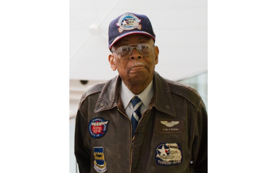 Lt. Col. Alexander Jefferson of the 332nd Fighter Group, shown here in 2012 in London.