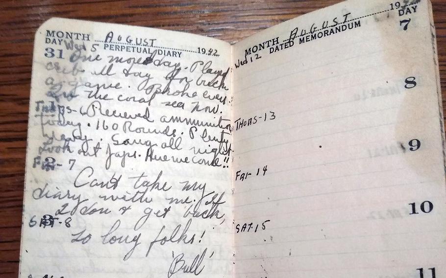 The final entry in the wartime diary of Marine Sgt. Leo “Bull” McDermott was written Aug. 7, 1942, the same day Marines of the 1st Division landed on Guadalcanal in the Solomon Islands.