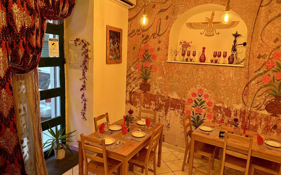 Inside Soraya Persian Taberna and Tea House in Naples, Italy,