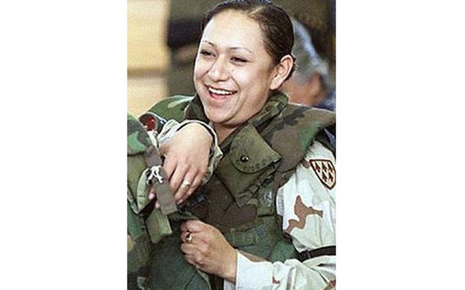 Pfc. Lori Piestewa waiting for deployment to Iraq. Piestewa was a member of the Army’s 507th Maintenance Company, which was ambushed in Nasiriyah. 