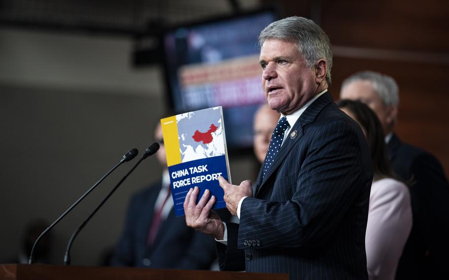Rep. Michael McCaul (R-Texas) speaks during a news conference on China and covid-19 on Capitol Hill on June 23, 2021.