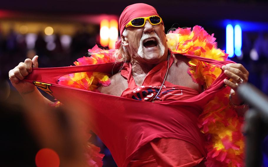 Hulk Hogan rips his shirt