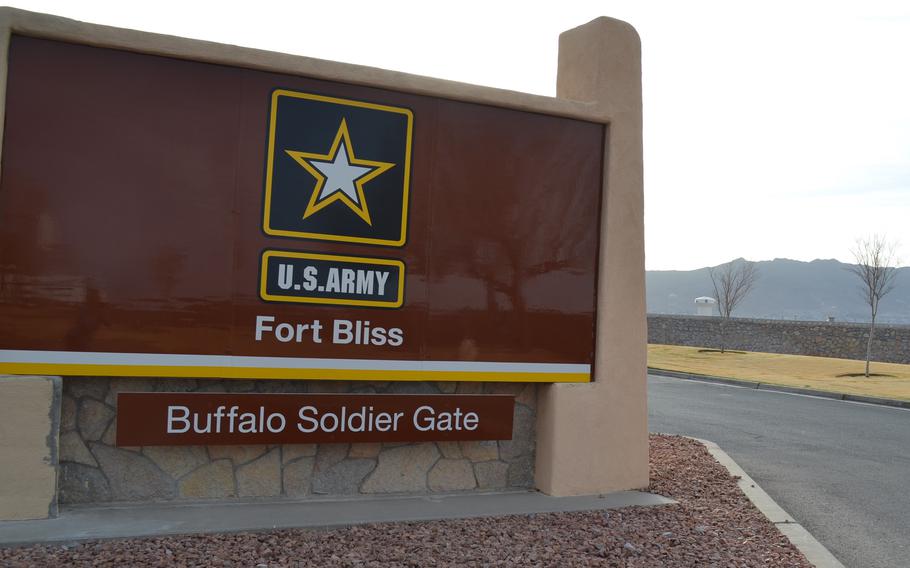 The Buffalo Soldier Gate at Fort Bliss, Texas.