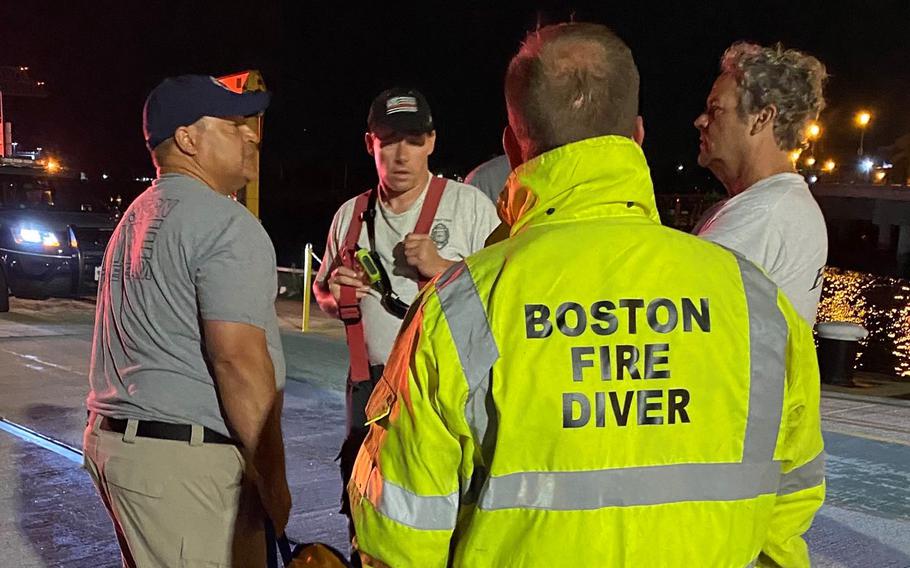 Responders with the Massachusetts State Police, Massachusetts Environmental Police, Boston Fire Department, Massport Fire and Boston EMS raced to find the victims of a boating accident in Boston Harbor on Saturday, July 17, 2021.