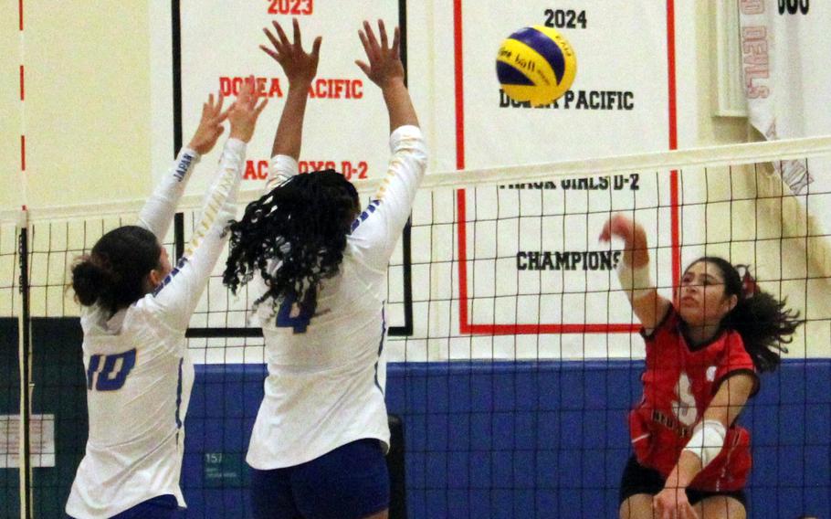 Layla Alvarez  hits the ball.