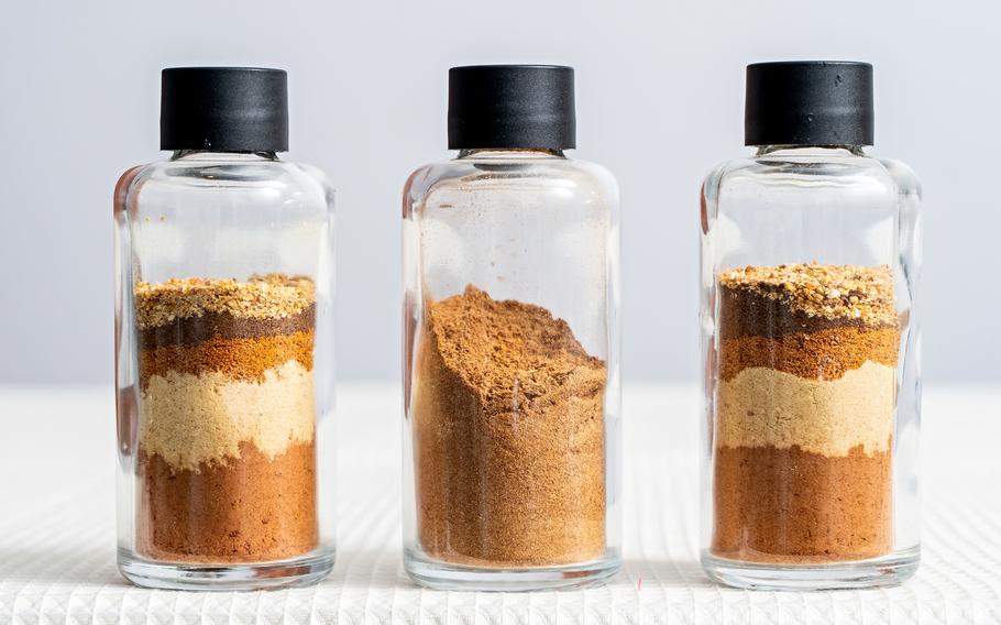 Pumpkin Spice Mix can include cinnamon, ginger, nutmeg, allspice and cardamom.