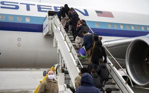 Afghan evacuees board a flight to the U.S. from Ramstein Air Base, Germany, Oct. 30, 2021.The Justice Department inspector general's office recently released an audit stating that the FBI was effective in vetting Afghans who fled to the U.S. immediately following the fall of the U.S.-backed government in Kabul.
