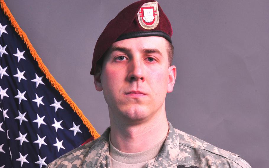 Former Army Staff Sgt. Ryan M. Pitts, shown here in April of 2014, will be awarded the Medal of Honor on July 21, 2014.