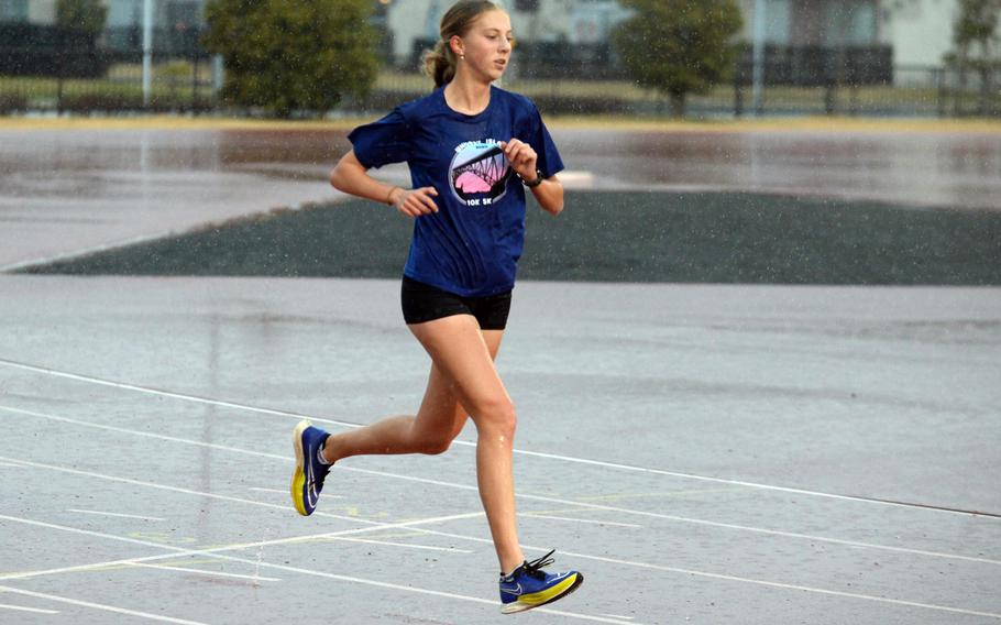 Senior Jane Williams rewrote the Far East cross country record book last fall, and is hopeful of raining new records in the 1,600 and 3,200 during the track and field season for Matthew C. Perry.