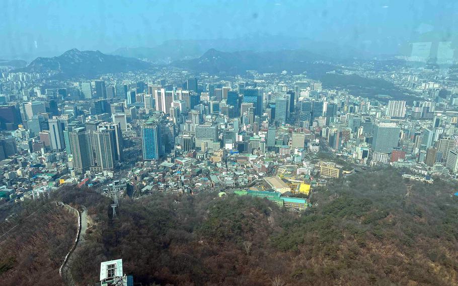 A bird's-eye view of Seoul, South Korea, from Namsan Tower on Feb. 2, 2024. 