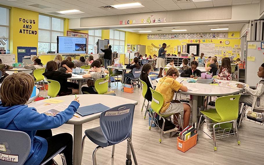 A fourth-grade class in February 2024 at Maxwell Air Force Base, Ala.