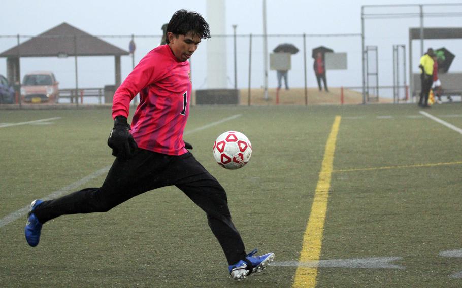 Javier Arroyo kicks the ball.