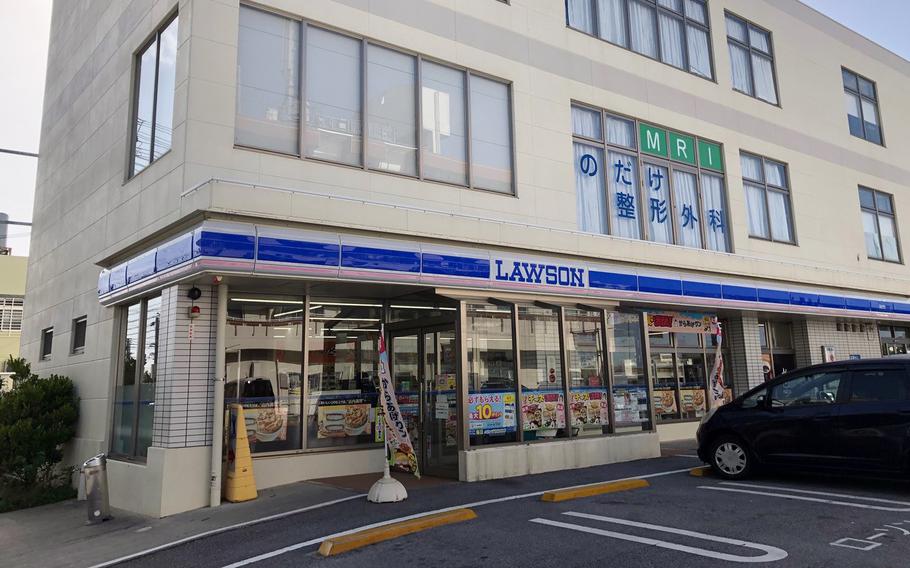 Japanese police suspect a U.S. Marine of attempting to rob this Lawson convenience store in Ginowan, Okinawa, April 18, 2024. 