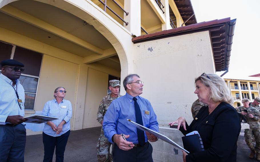 Army Secretary Christine Wormuth, right, toured barracks at Fort Benning, Ga., currently under renovation, during a visit to the installation Tuesday, Sept. 13, 2022. The Army plans to spend some $125 million renovating the 1920s-era quarters known as Cuartels in the next 10 years. The first section of renovations was recently completed for about $31 million, officials said.