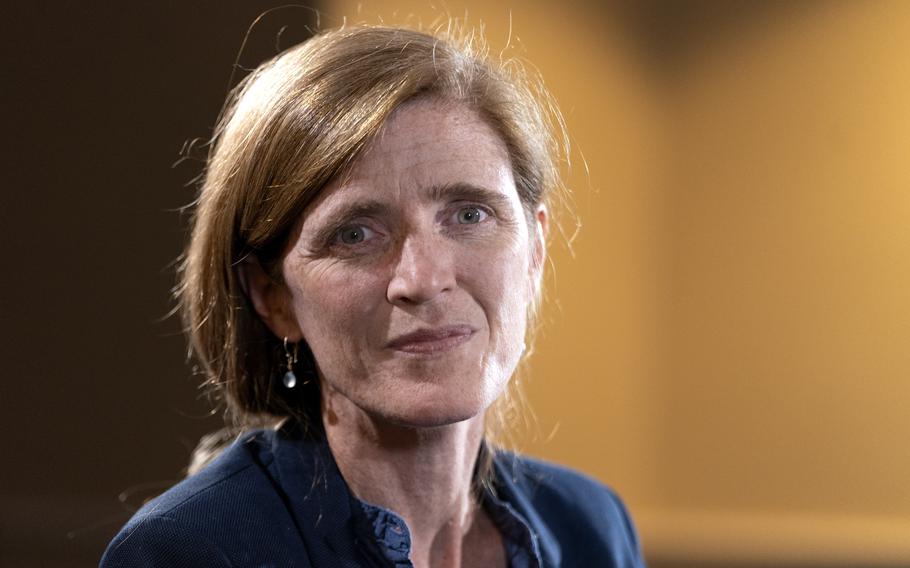 USAID Administrator Samantha Power poses for a portrait after being interviewed by the Associated Press, Thursday, Aug. 4, 2022, at USAID Headquarters in Washington. (AP Photo/Jacquelyn Martin)