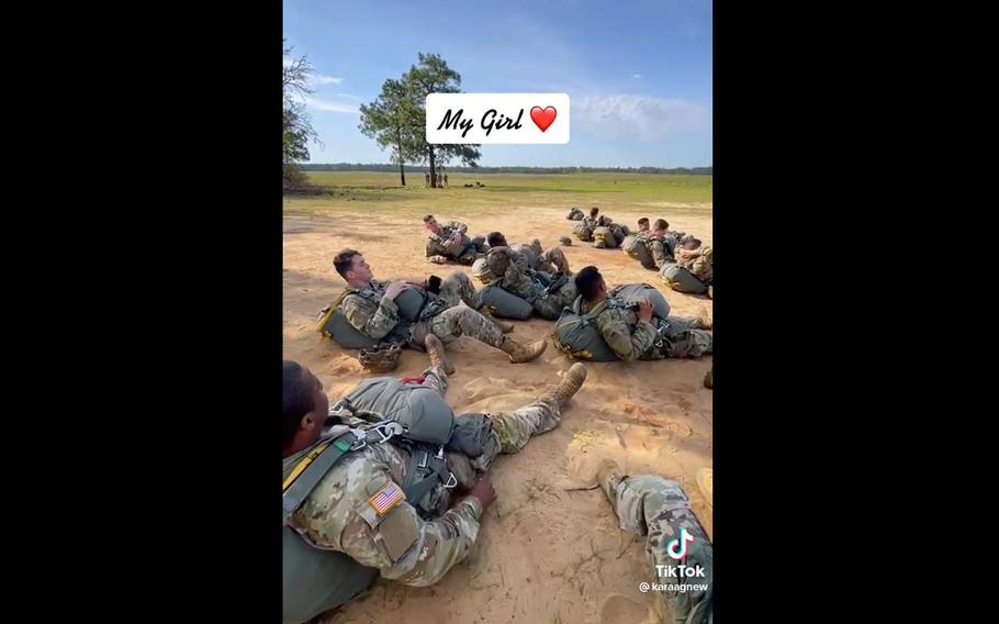 A group of Fort Bragg soldiers have become unlikely celebrities after video surfaced of them singing the Motown hit “My Girl” while waiting to jump out of a helicopter.