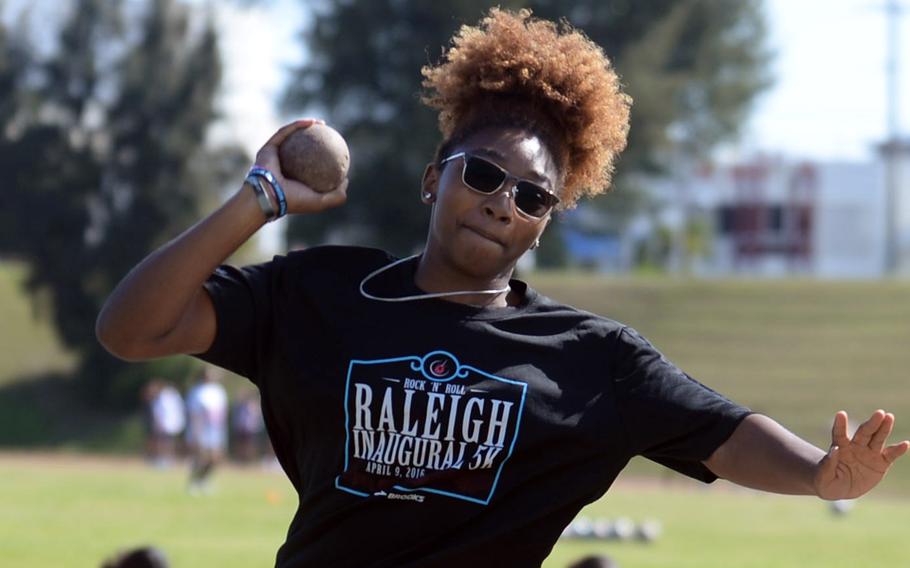 Kadena sophomore Destiny Richardson is the reigning Far East Division I discus and shot put champion.