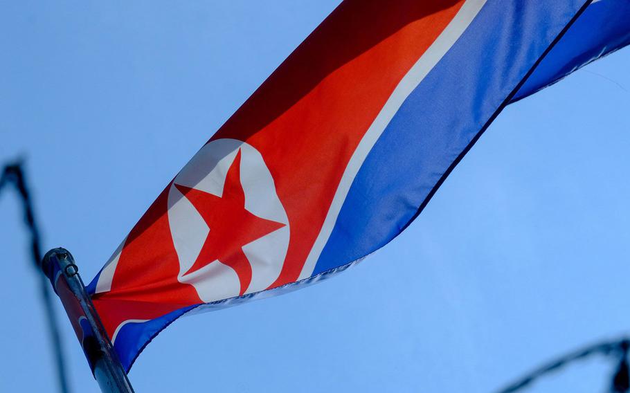 A North Korean flag flies at the Embassy of North Korea compound in Kuala Lumpur, Malaysia, on March 20, 2021. 