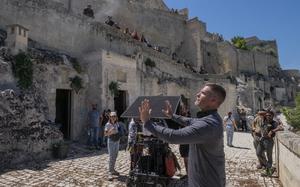 A TV crew in Matera, Italy. 