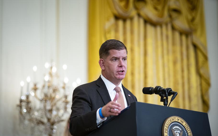 U.S. Labor Secretary Marty Walsh in September. MUST CREDIT: Photo for The Washington Post by Al Drago.