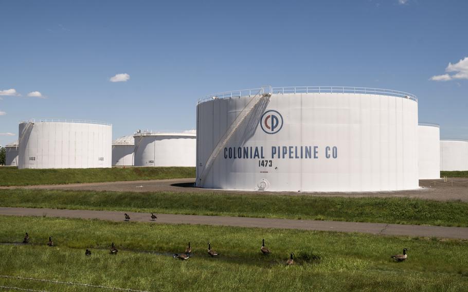 Storage tanks at a Colonial Pipeline Inc. facility in Avenel, N.J., on May 12, 2021. 