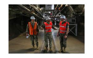 Joint Task Force-Red Hill communications directorate personnel walk through the Red Hill Bulk Fuel Storage Facility, Halawa, Hawaii, Sept. 14, 2023. 