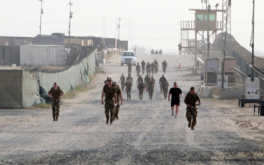 Soldiers with 1st Theater Sustainment Command participate in “Battle Day” at Camp Arifjan, Kuwait, April 29, 2022.