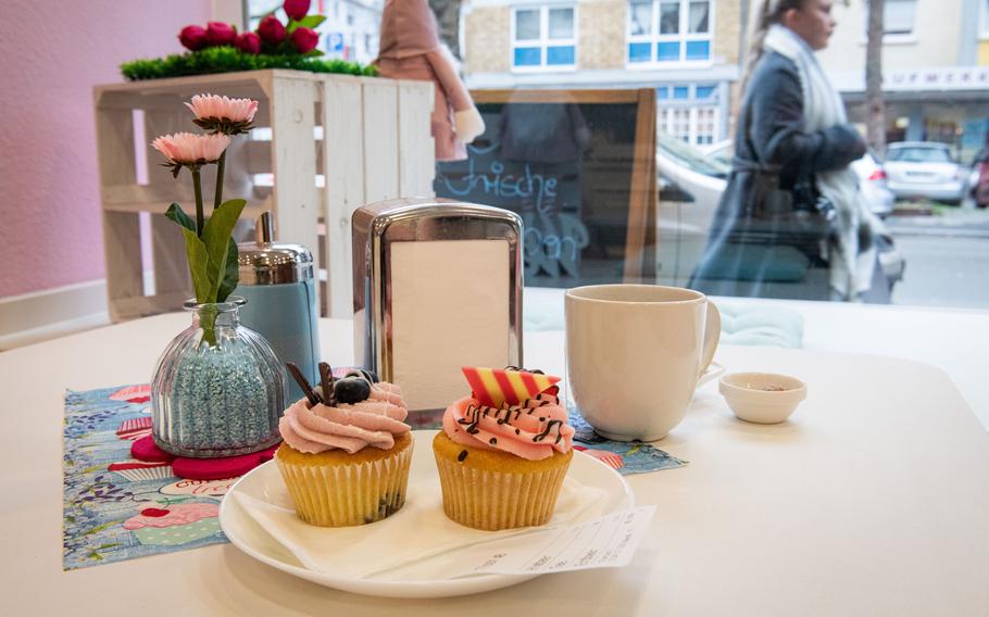 K-Town Cupcakes, in Kaiserslautern, Germany, sells cupcakes and other desserts, along with various coffees and teas. 