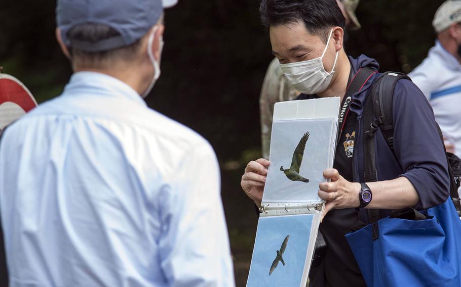 Nearly 40 goshawks nest at Tama Hills, a U.S. military recreation area in western Tokyo, according to guides who hosted an "eco tour" there on Wednesday, May 26, 2021. 