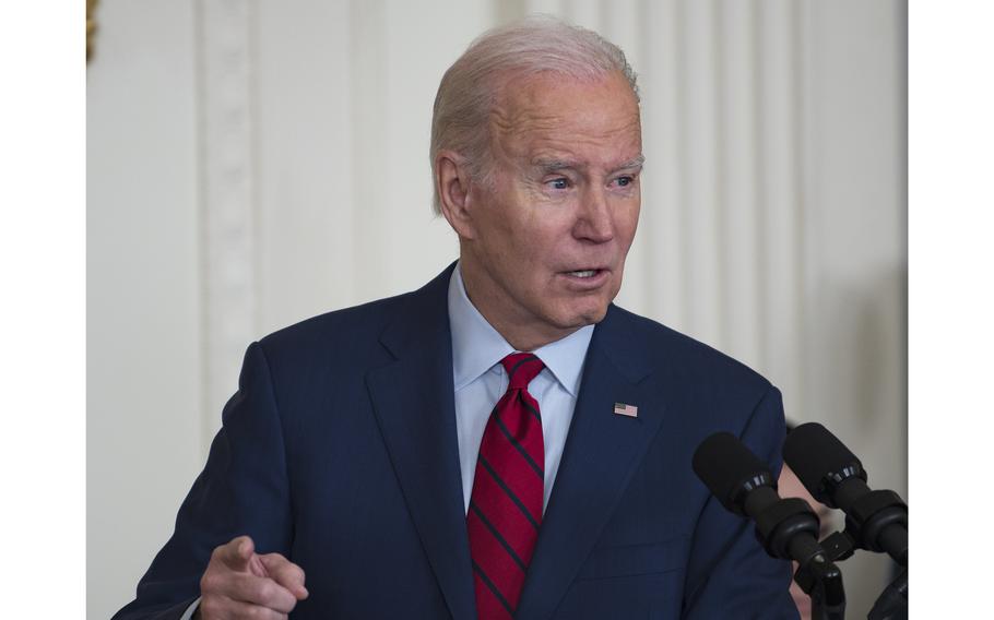 President Joe Biden speaks at a White House event on March 3, 2023. The fate of Biden’s $400-billion student debt relief plan is uncertain, as Supreme Court justices appeared skeptical Tuesday, March 7, when they heard oral arguments in two cases challenging the effort.