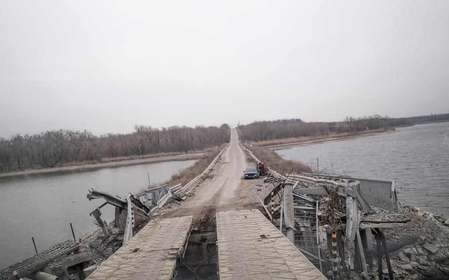 A repaired bridge near the village of Mylove.