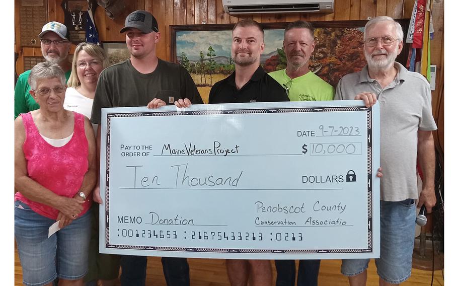 The Maine Veterans Project received a check for $10,000 from the Penobscot County Conservation Association. 