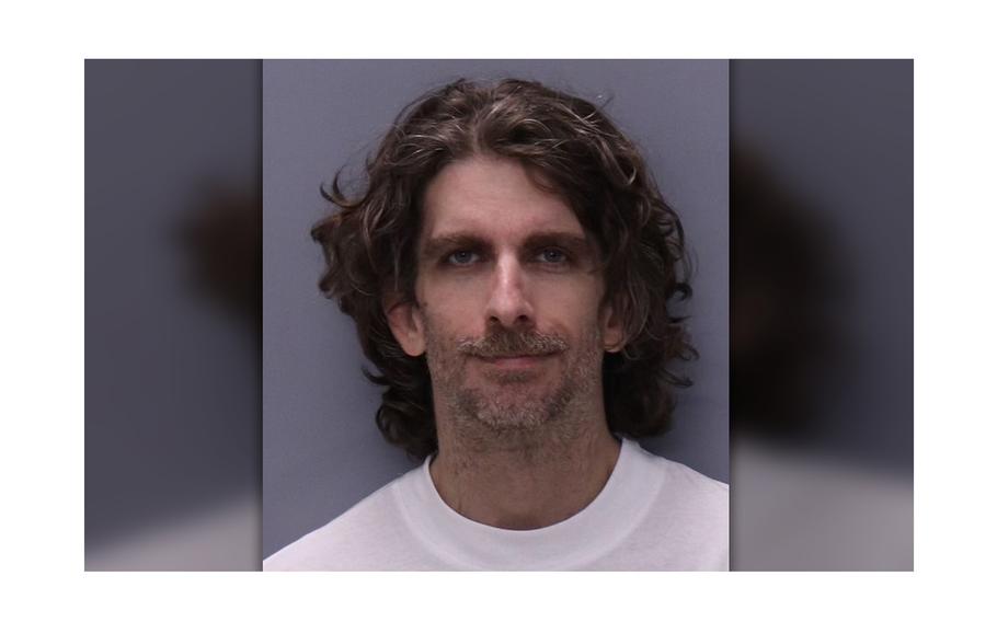 A police booking photo shows Max Azzarello after a Florida arrest last year.