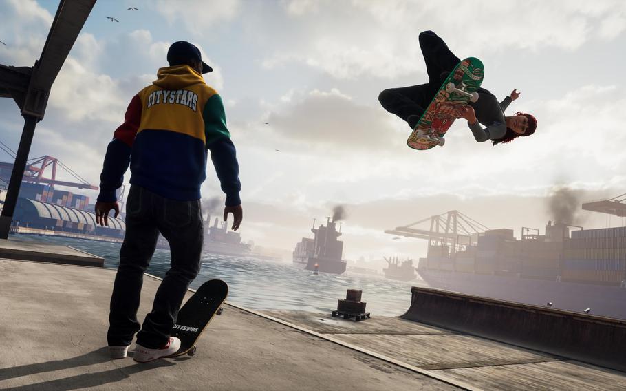 Skaters Kareem Campbell, left, and Lizzie Armanto are featured in Tony Hawk’s Pro Skater 3 + 4, a remake of the original 2001 and 2002 games. 
