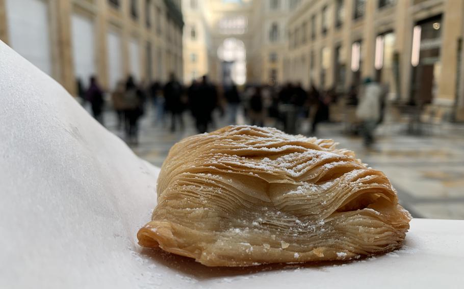 This sfogilatella from La Sfogliatella Mary was the best we tasted among four other pastry shops. Sfogliatella are one of Naples’ traditional sweets. The pastry dates back to the late 1600s.