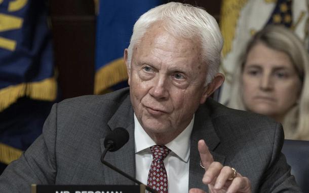 Rep. Jack Bergman, R-Mich., is leading a bill that would allow for-profit companies to provide initial claims assistance for a fee to veterans filing for disability compensation. Bergman, who is a member of the House Veterans’ Affairs Committee, speaks at a hearing in September 2024. 