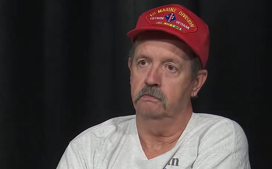 A video screen grab from a June 2018 interview shows Vietnam veteran Michael Vanderveen, who enlisted in the Marine Corps on his 18th birthday in February 1968 and arrived in Vietnam in June as an infantry rifleman with Alpha Company, 1st Battalion, 5th Marines.